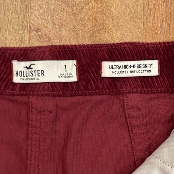 HOLLISTER Corduroy Ultra High Rise Mini Skirt size 1 - Picture 5 of 11